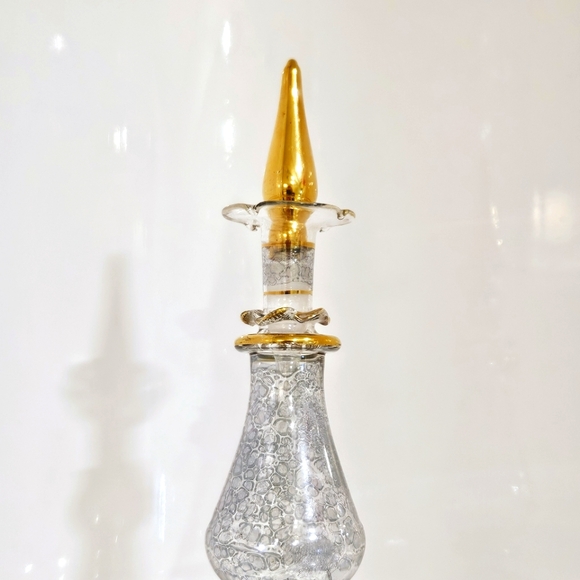 Vintage Blown Glass Perfume Bottle with Glass Dabber - Picture 9 of 16